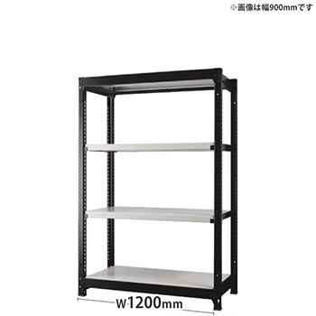 オフィス ラック ディーアール H1400×W1200mm基本セット 本体:ブラック 棚板:ホワイト