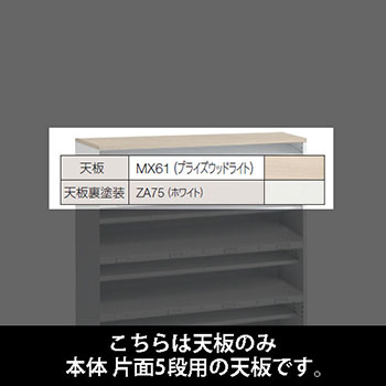 ルミゲート 片面5段用 天板 プライズウッドライト 裏塗装 ホワイト