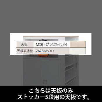 ルミゲート ストッカー5段用 天板 PWライト 裏塗装 ホワイト